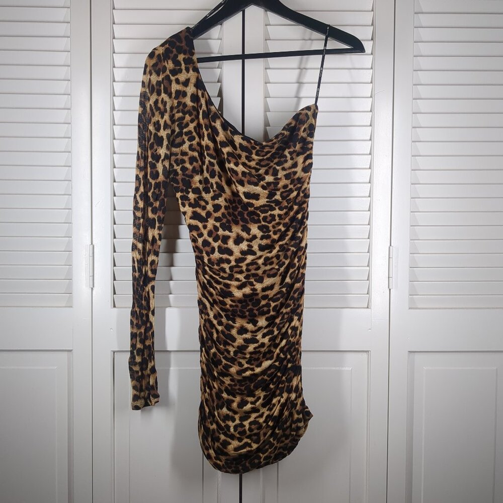 Leopard Print one shoulder dress